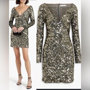 NWT Rachel Gilbert Fluer Sequined Tulle Mini Dress Cocktail Wedding , size 10